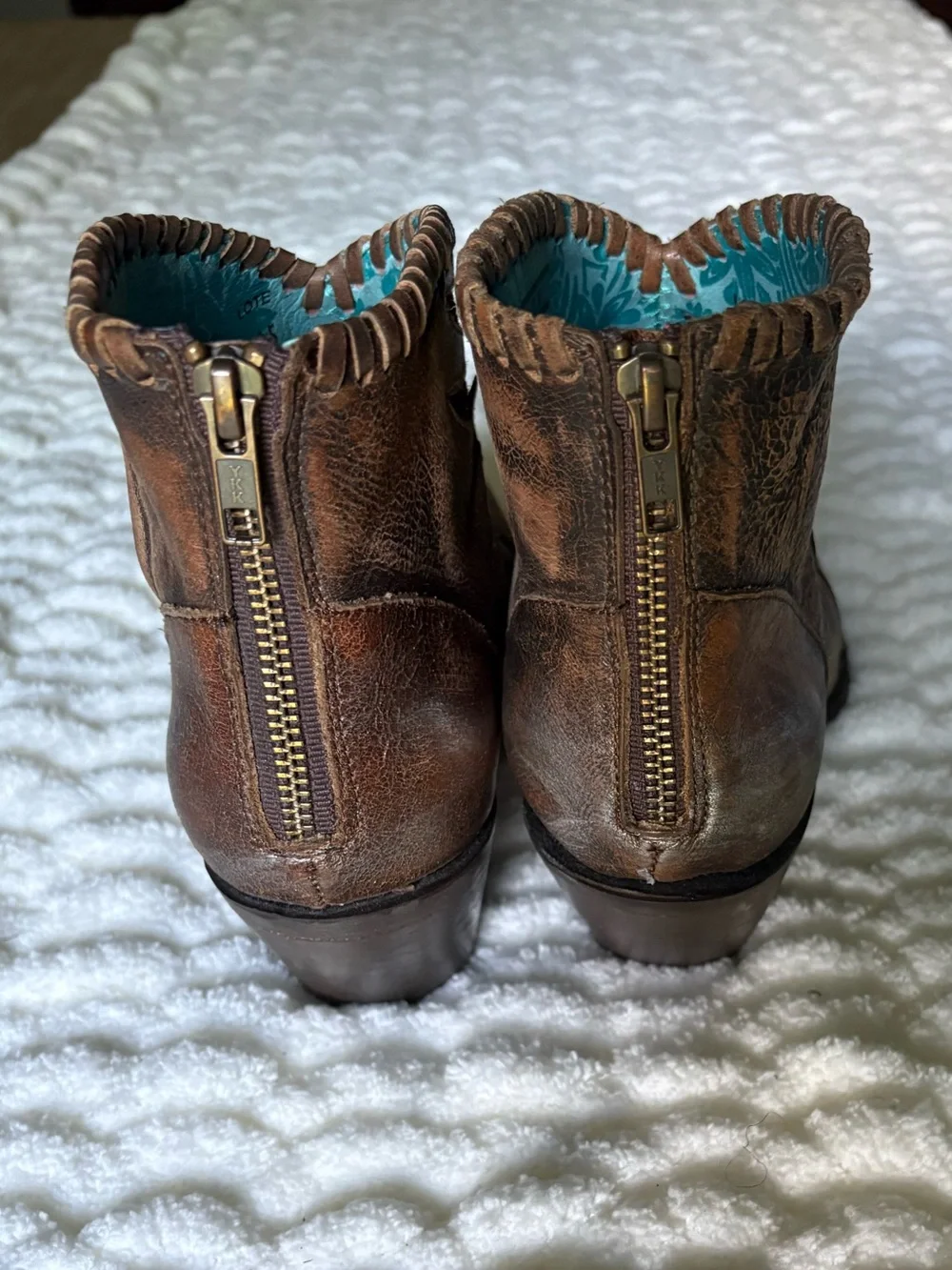 Corral LD Brown Glitter Leather Woven & Overlay Eagle Dizayn Ankle Boot